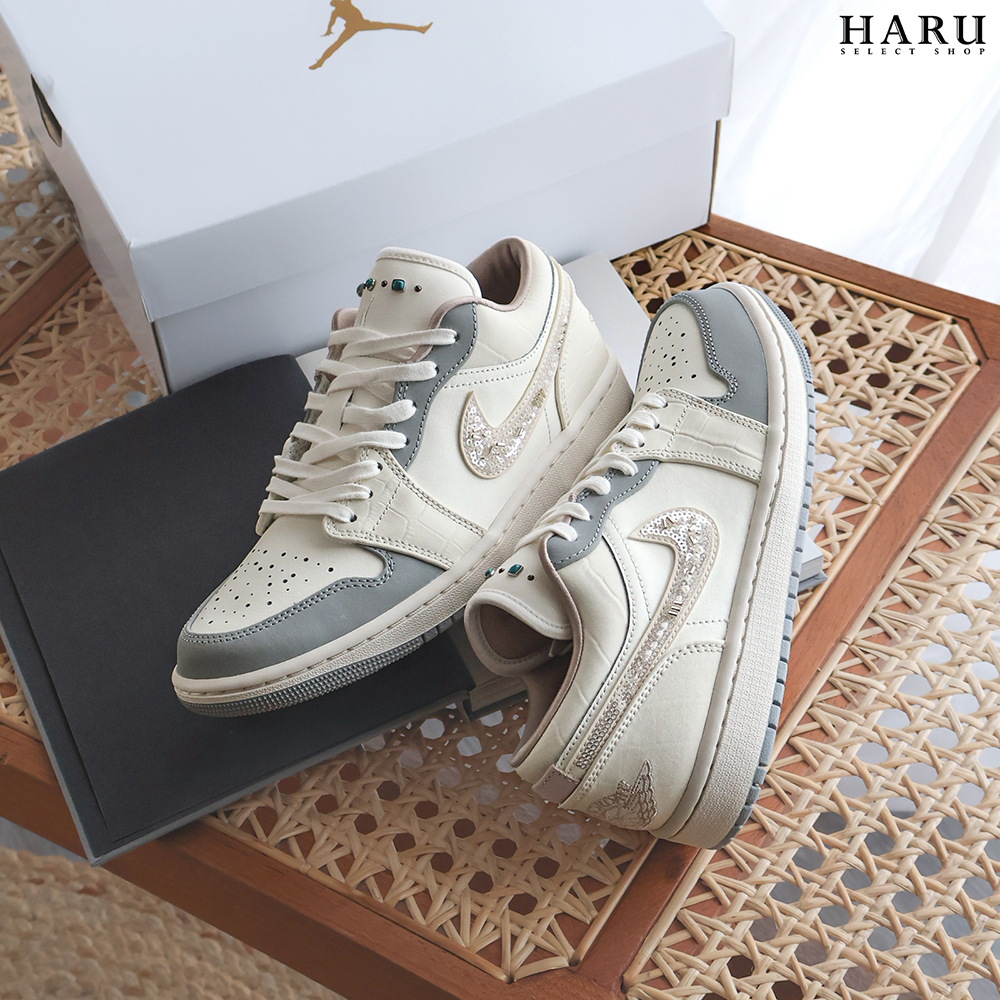 NIKE AIR JORDAN 1 AJ1 "Soft Pearl" 松石綠寶石 鱷魚紋理 奶油白藍灰 米白 女鞋 IH7323-100