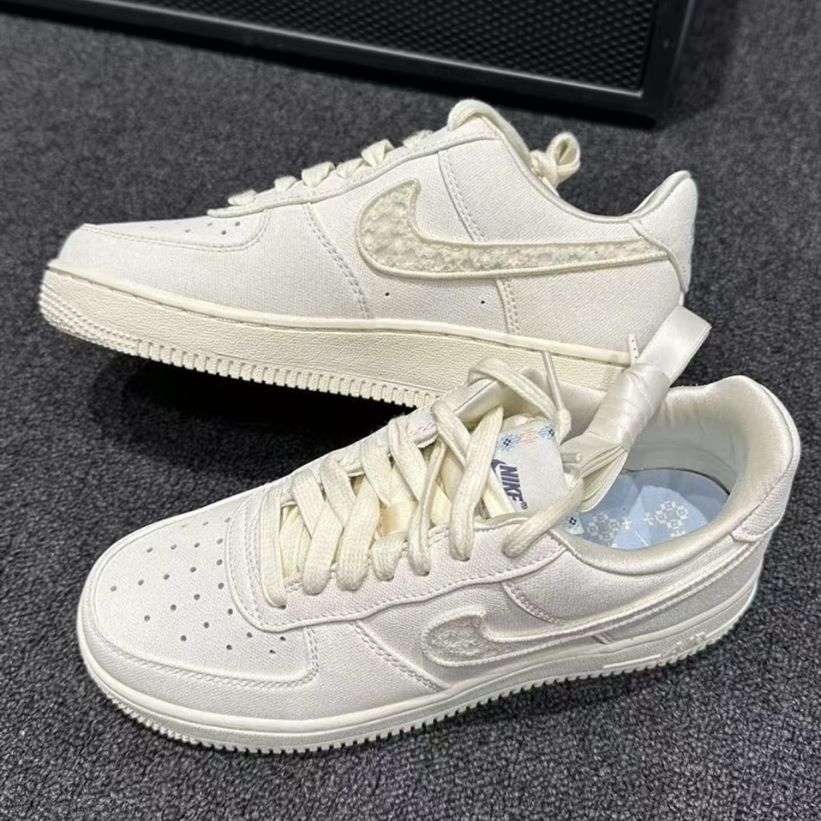 Nike Air Force 1 Low "Aztec" 奶白色 立體勾勾 蕾絲緞帶 AF1 休閒鞋