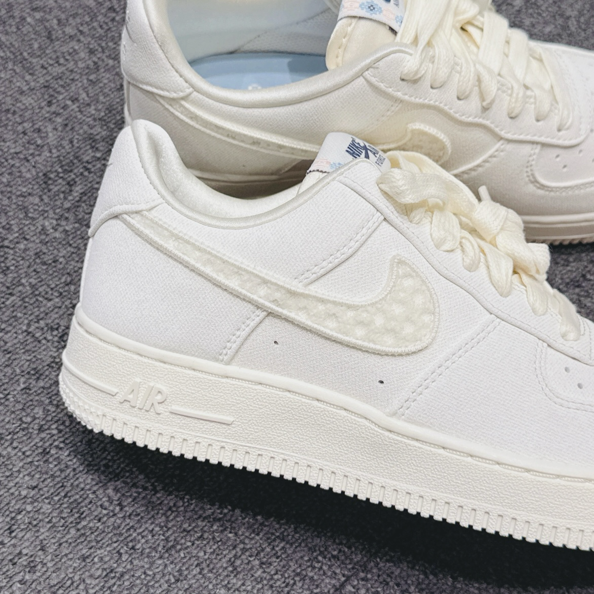 Nike Air Force 1 Low "Aztec" 奶白色 立體勾勾 蕾絲緞帶 AF1 休閒鞋