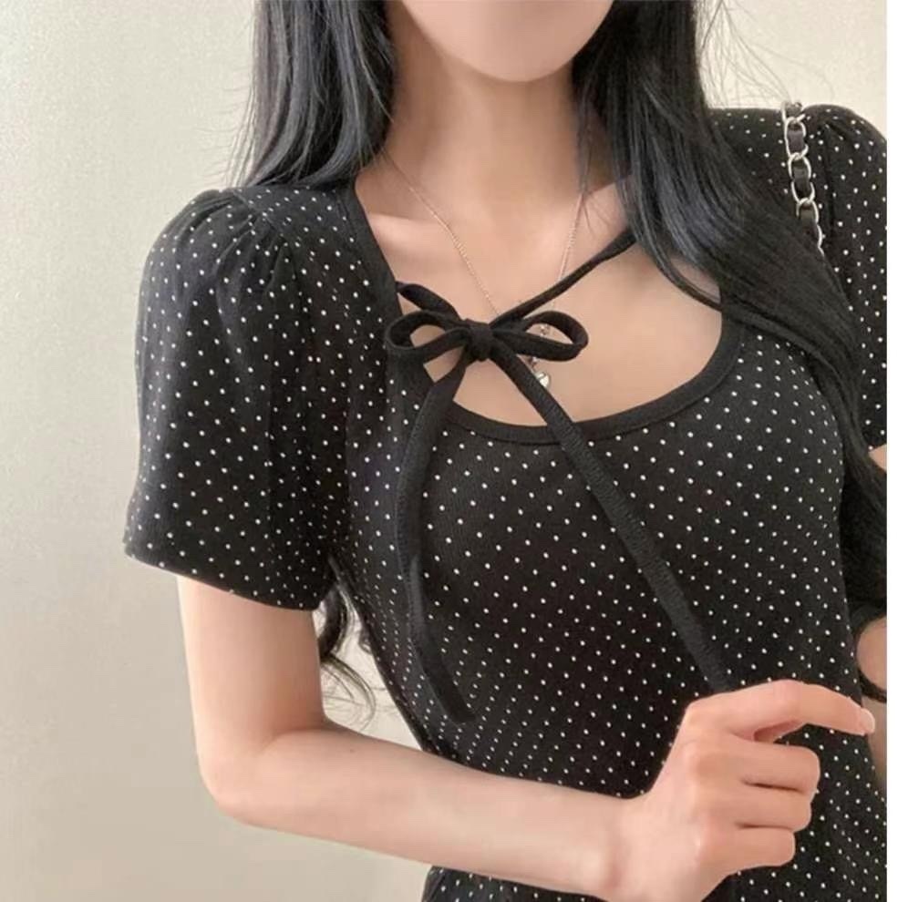 KR DOT RIBBON TEE (3 COLORS)