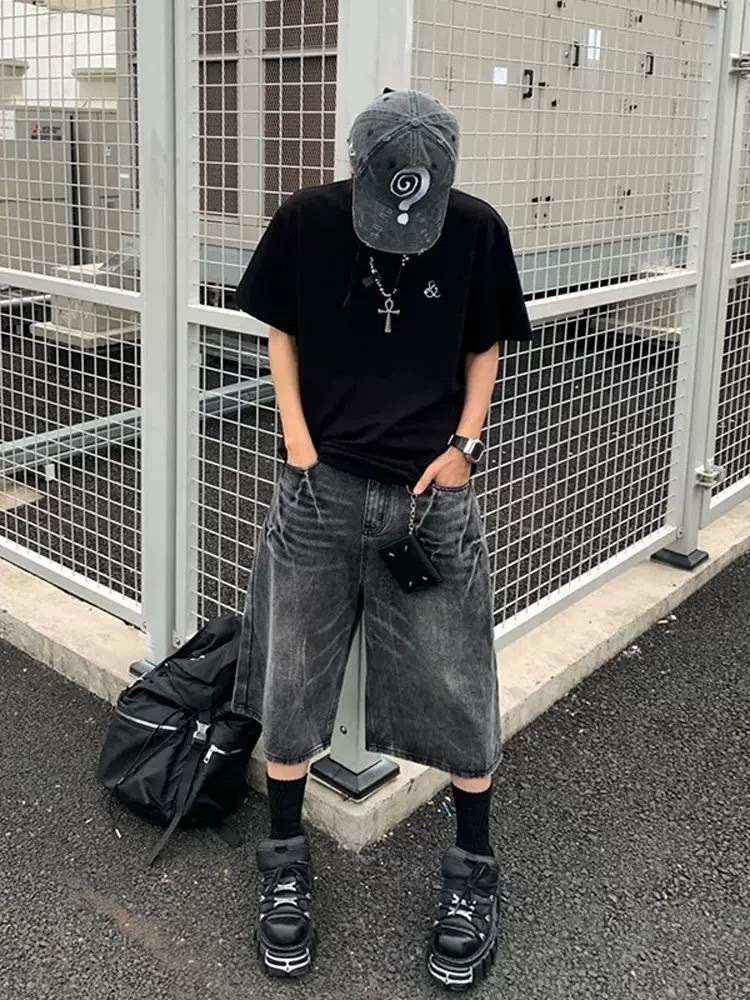 (GOAL) 美式刷色閃電闊腿七分褲 DC6305