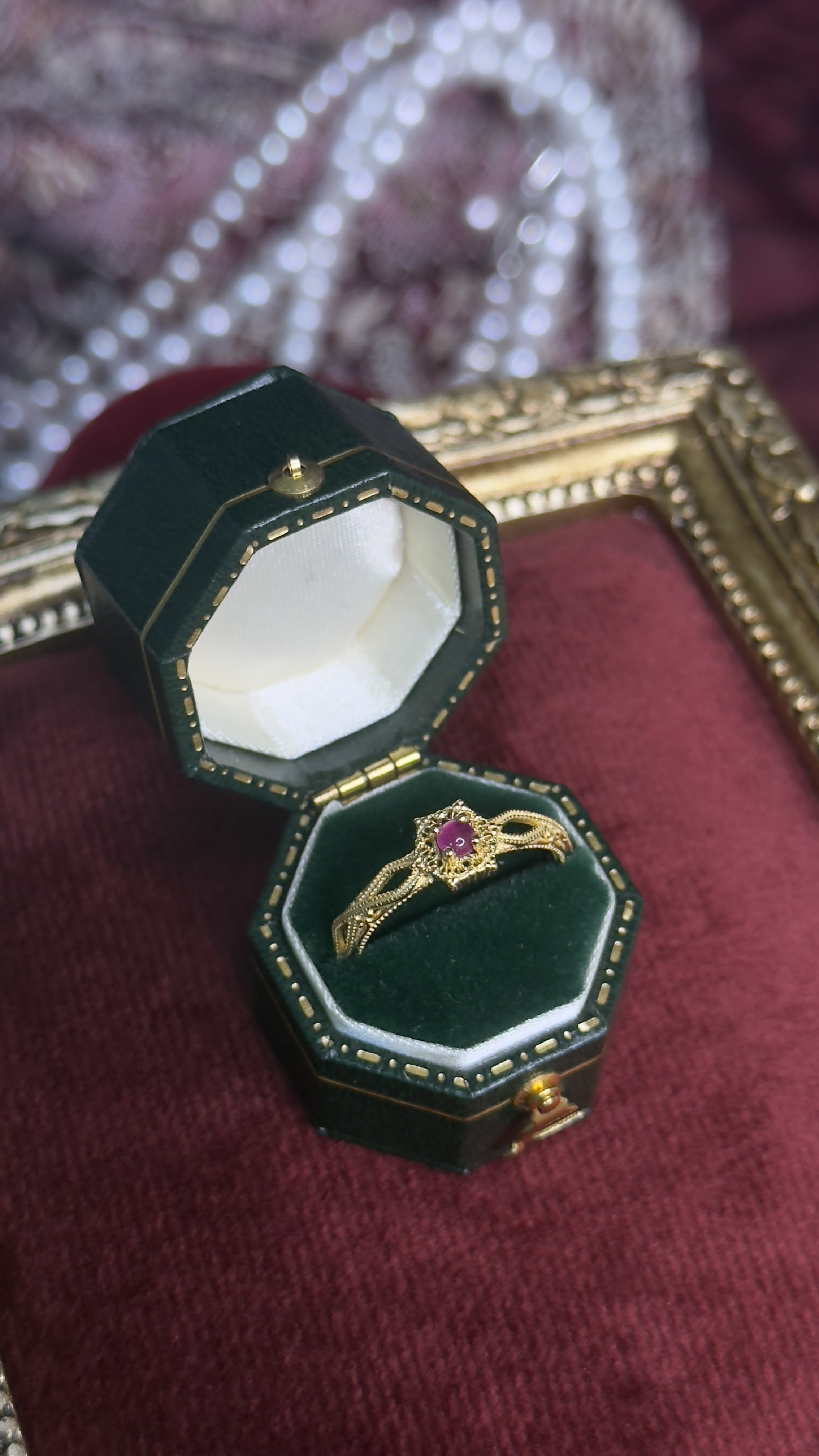 蛋面紅寶石 愛與感謝水結晶