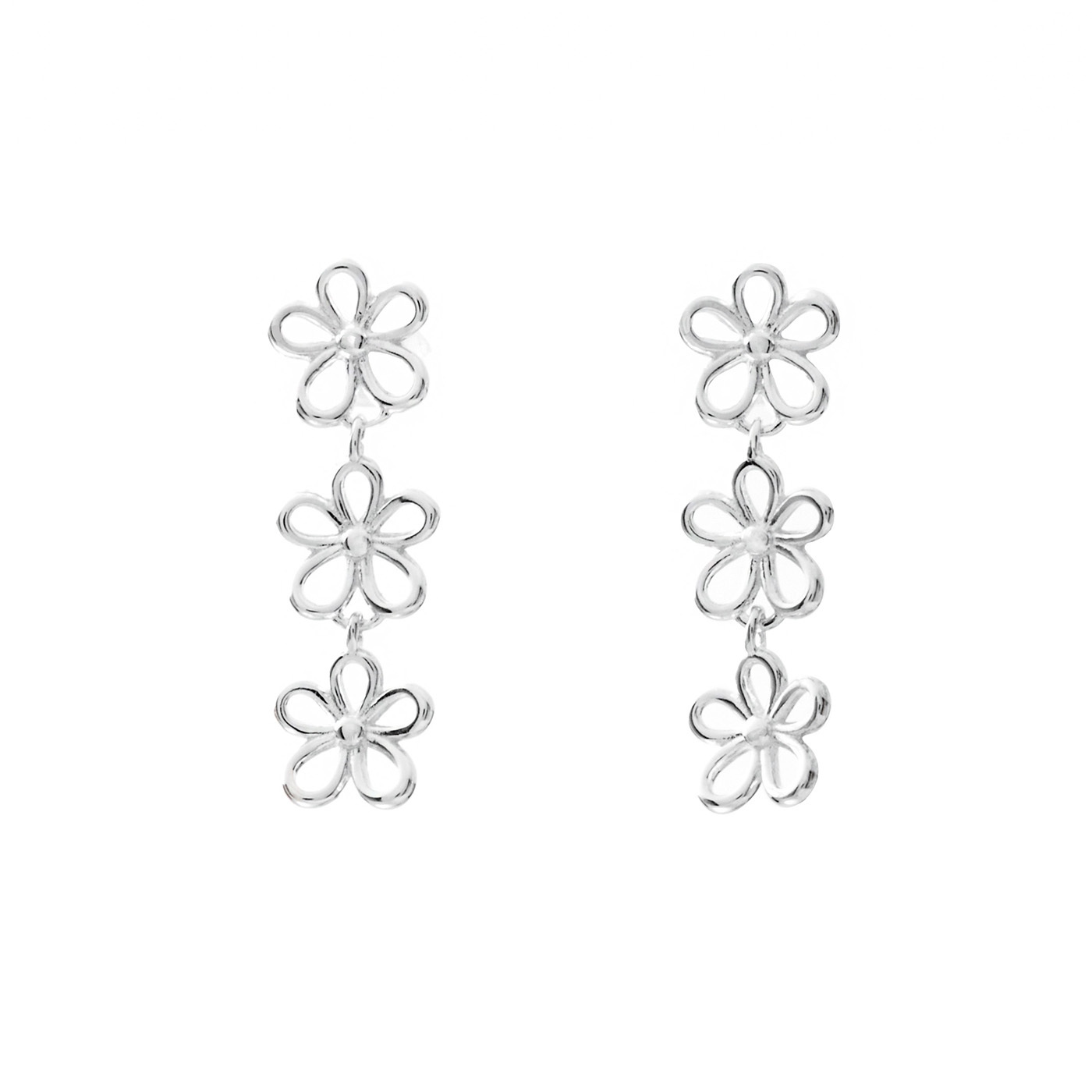 平價飾品,純銀,花,垂墜耳環