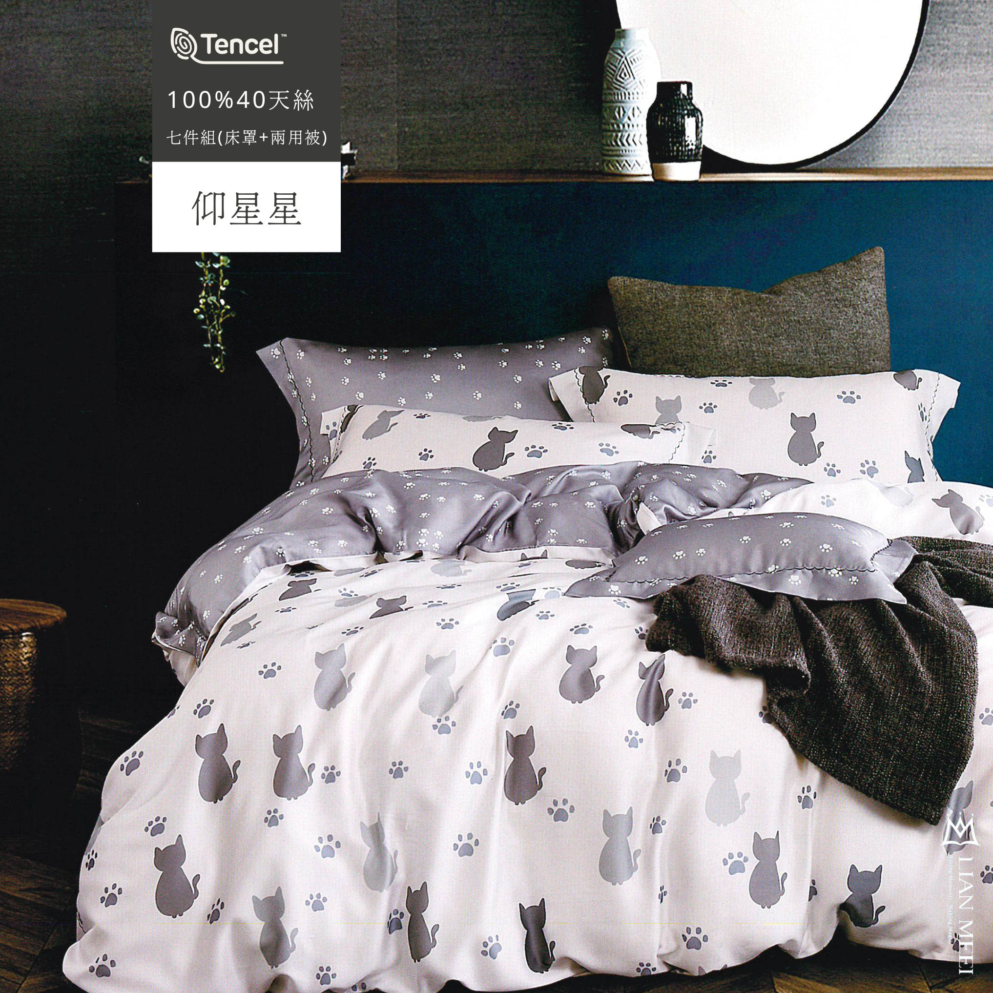 100%天絲40支七件組|仰星星