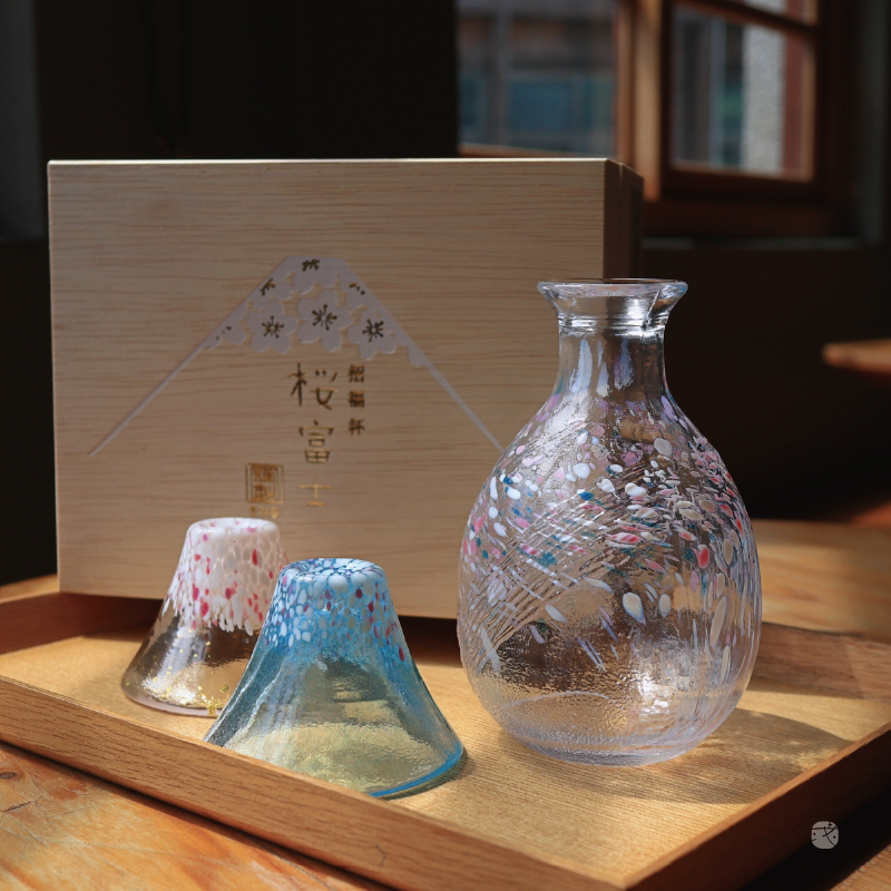 日本《東洋佐佐木》櫻富士招福壺杯組藍/粉｜或者生活ORlifestyles