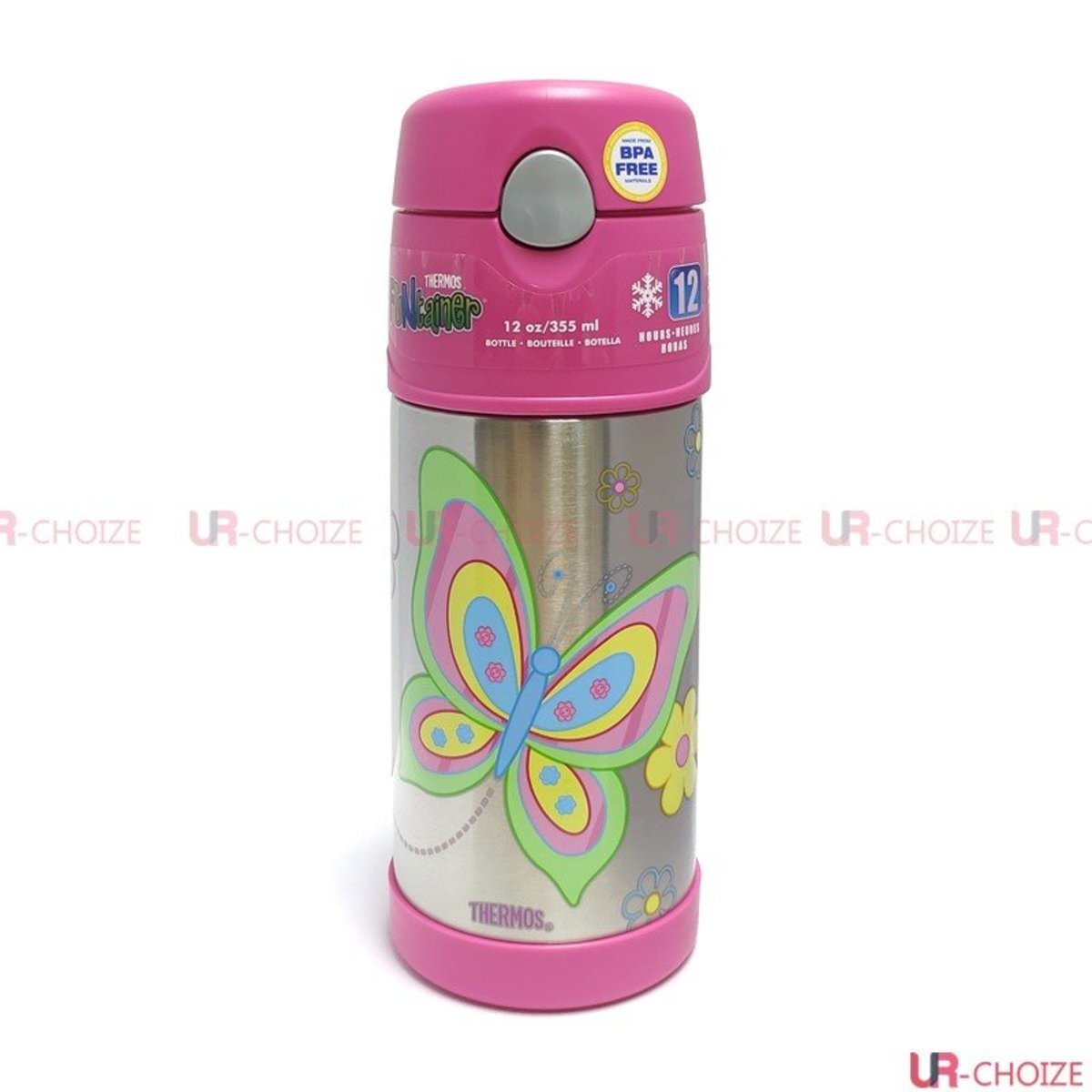 膳魔師 - 不銹鋼兒童吸管保溫杯 (蝴蝶) 355mL（0138A）（平行進口）
