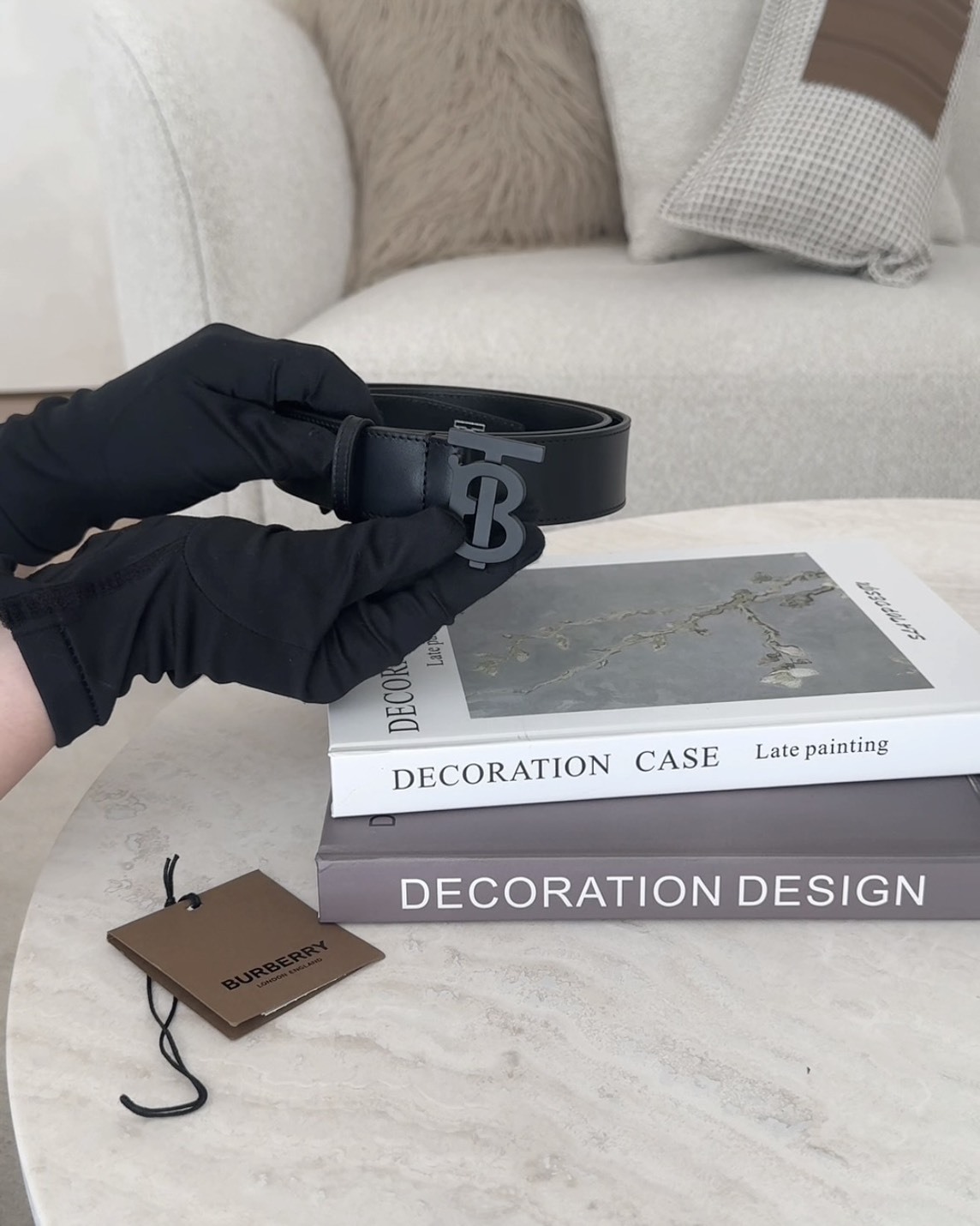 BURBERRY｜TB 皮帶 全黑