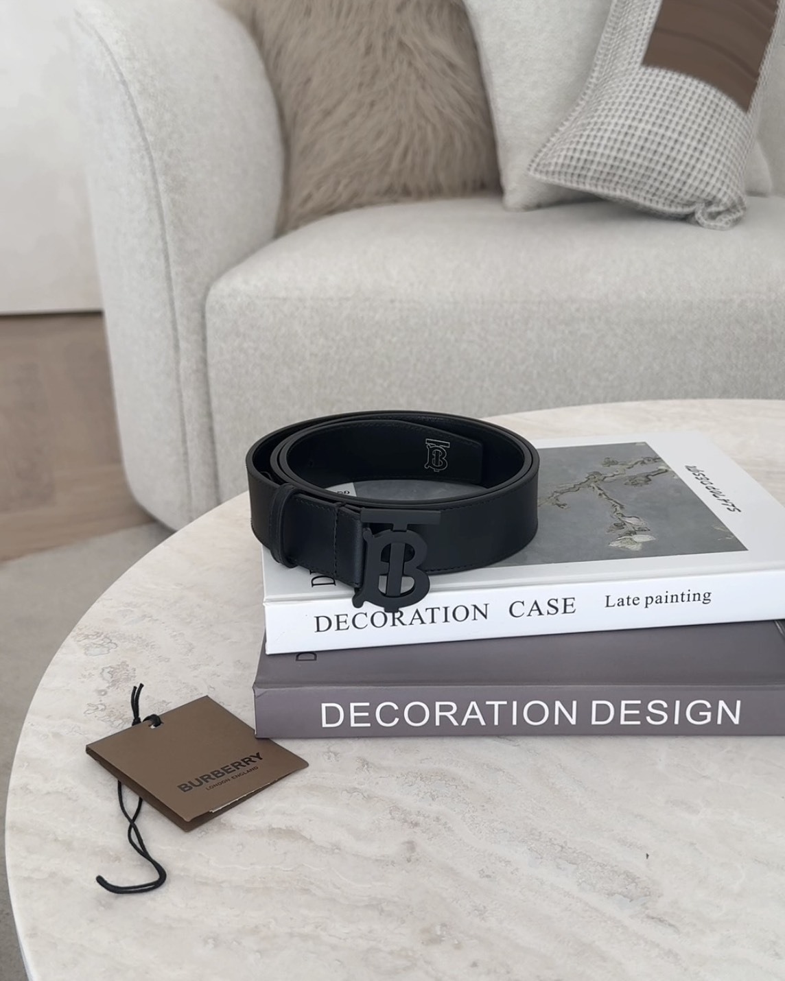 BURBERRY｜TB 皮帶 全黑
