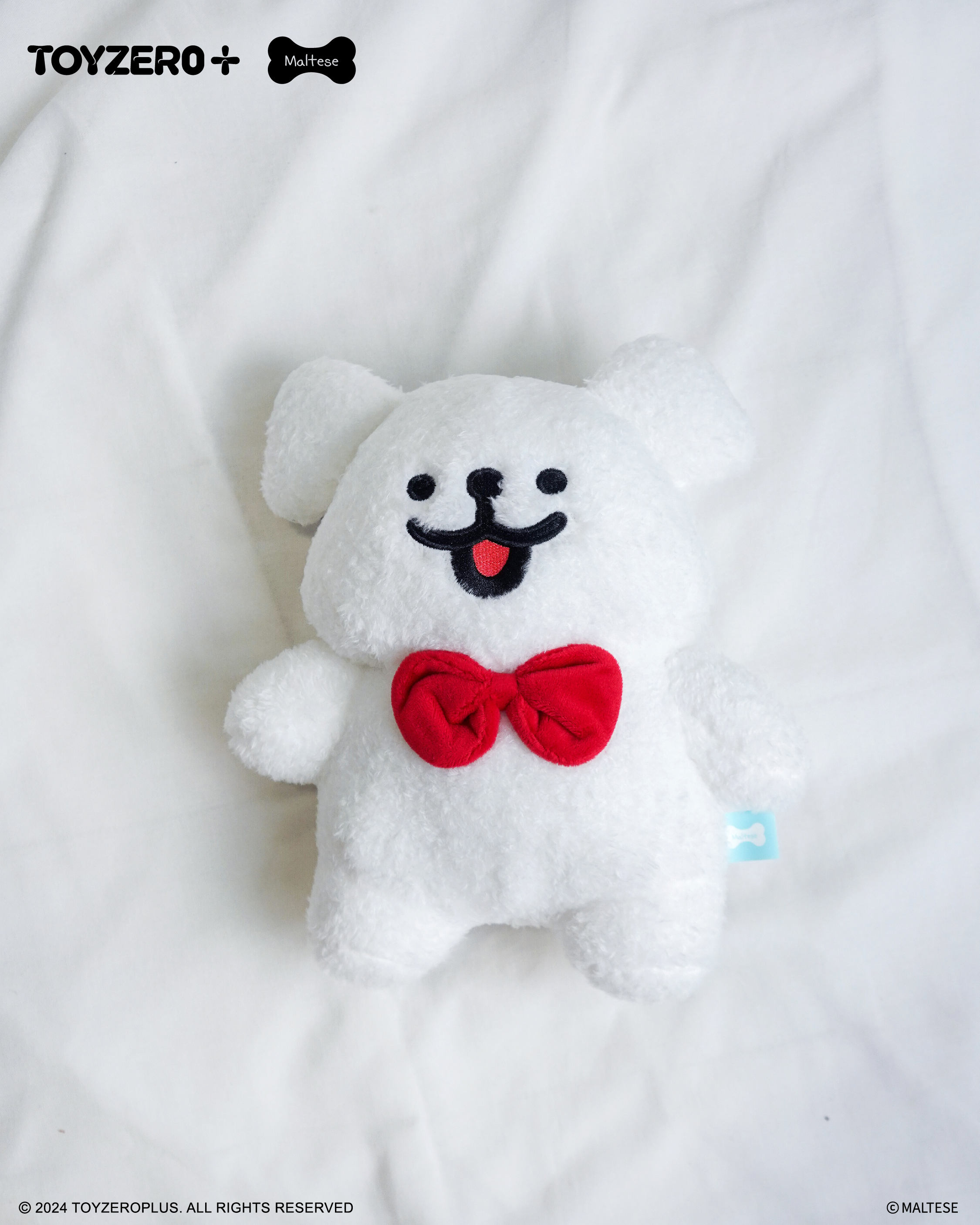 Maltese 線條小狗 - 公仔領結款