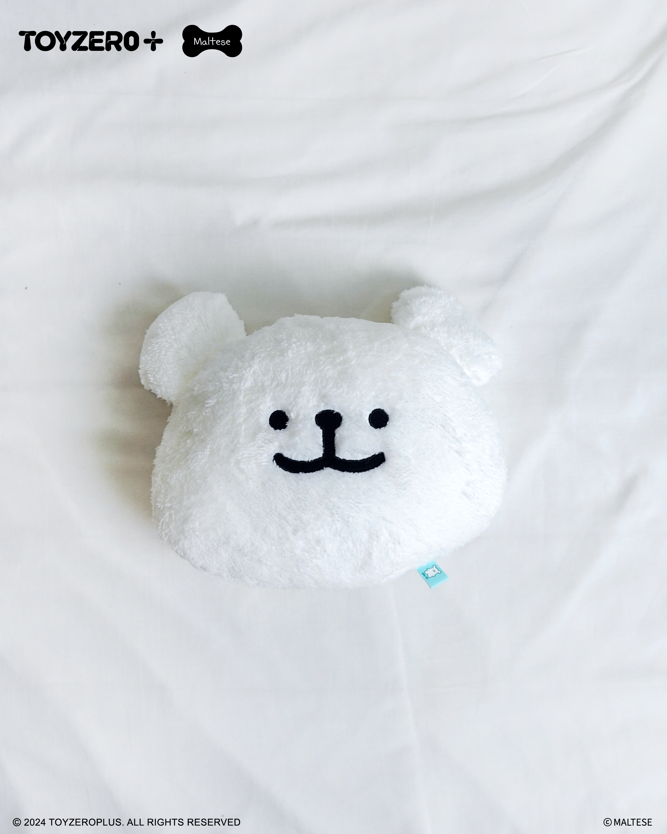 Maltese 線條小狗 - 立耳抱枕