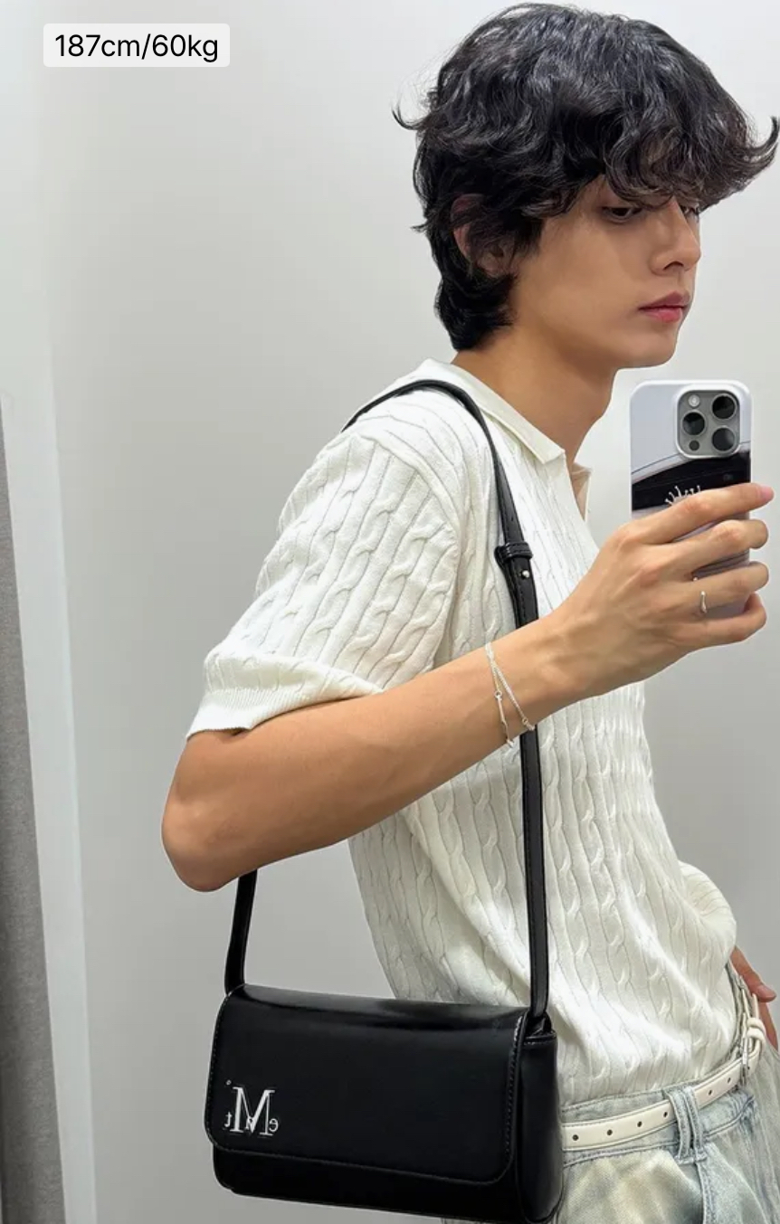 週末限定-［預購］Mucent banon silver stich square shoulder