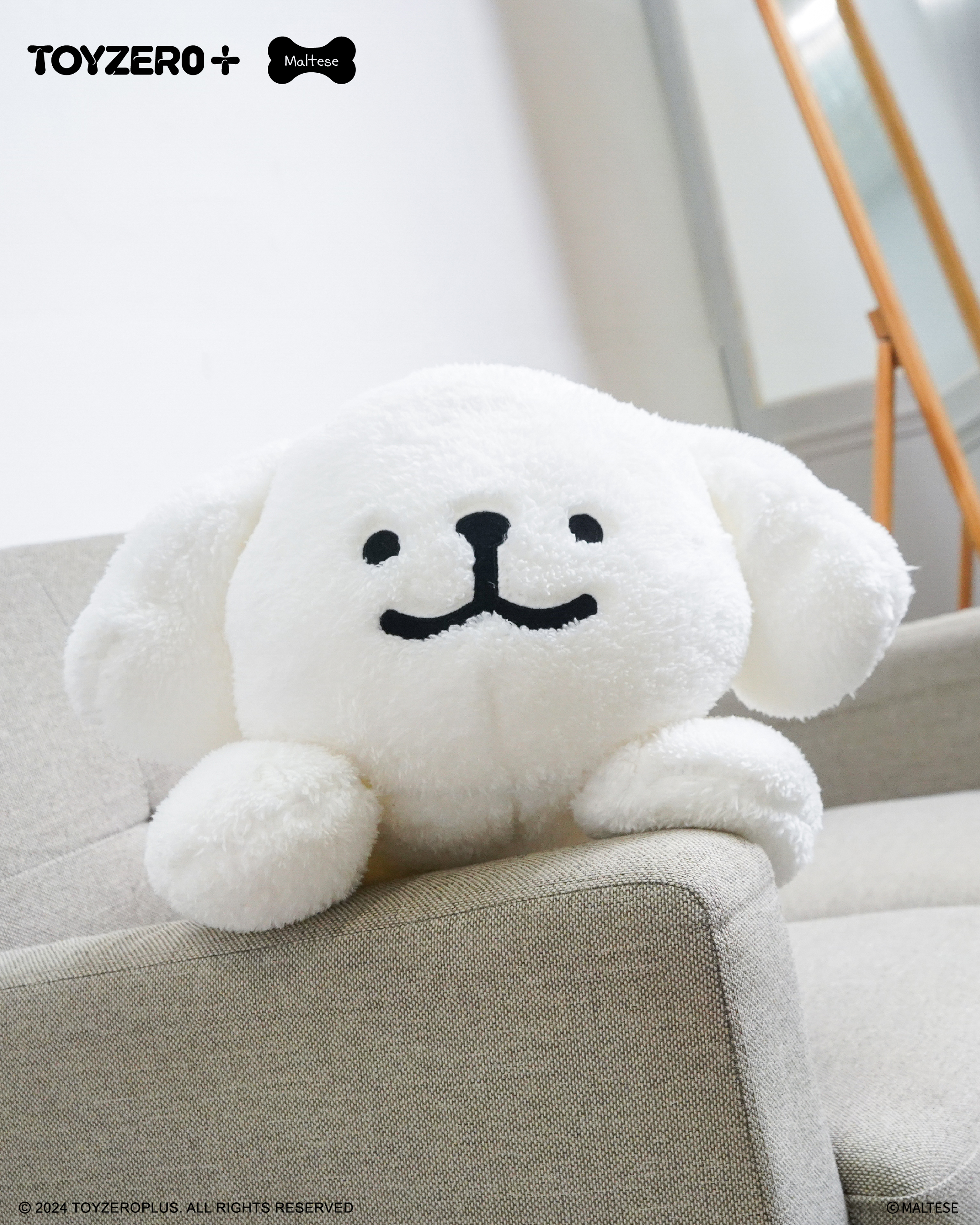 Maltese 線條小狗 - 趴趴公仔