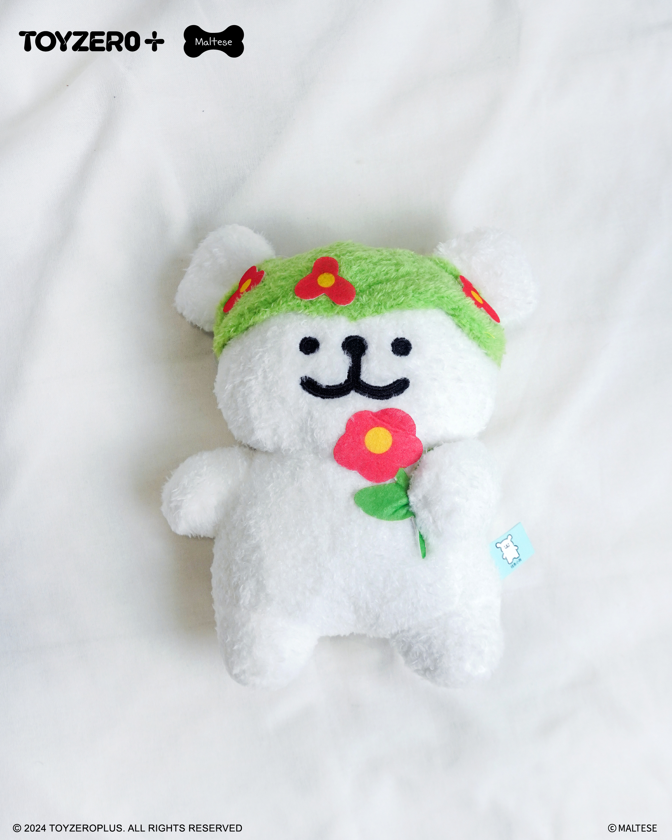 Maltese 線條小狗 - 公仔草帽款