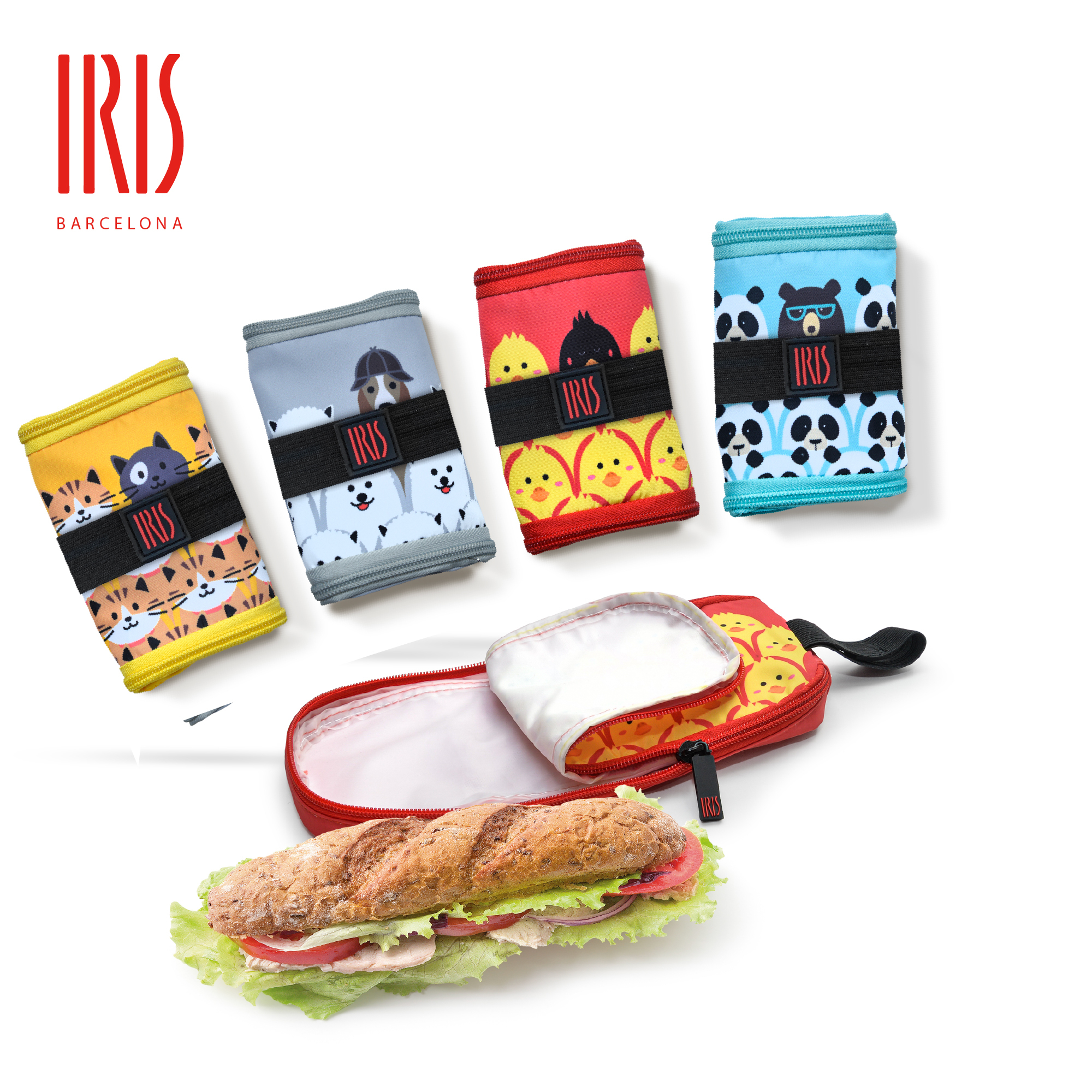 巴塞隆娜 動物朋友系列長三文治袋，拉鍊及卷起收藏