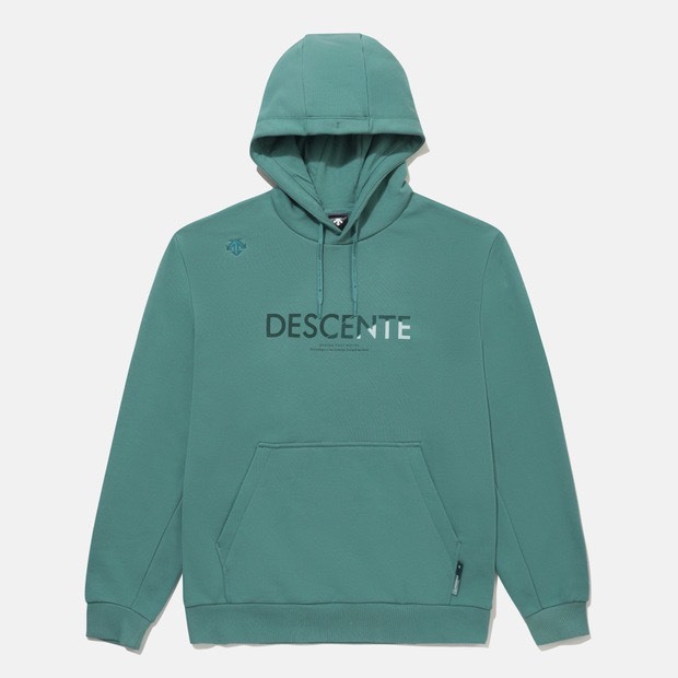 DESCENTE 迪桑特 經典字母LOGO款 帽TEE - 湖水綠