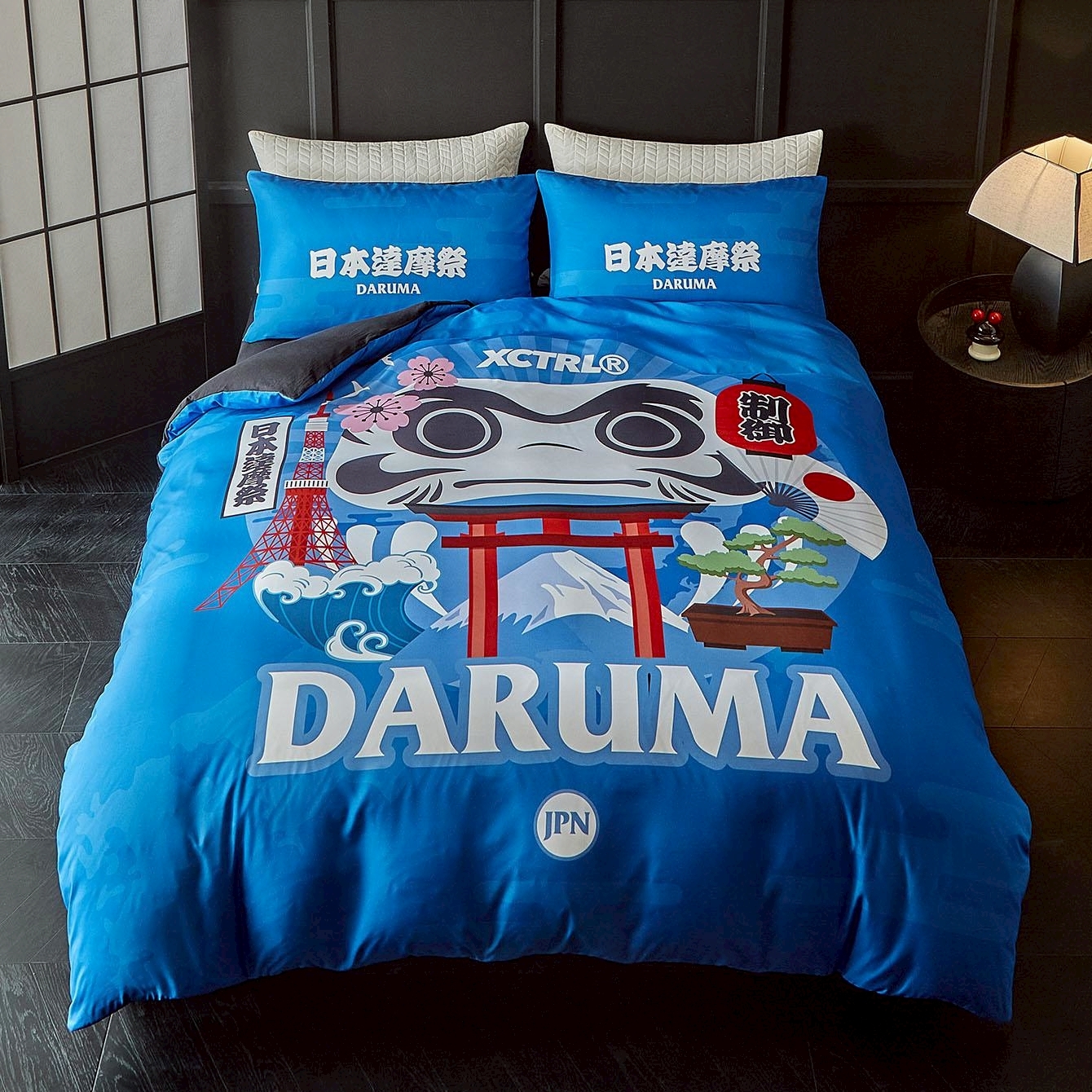 日本達摩祭四件套床包組-雙人(兩用被)