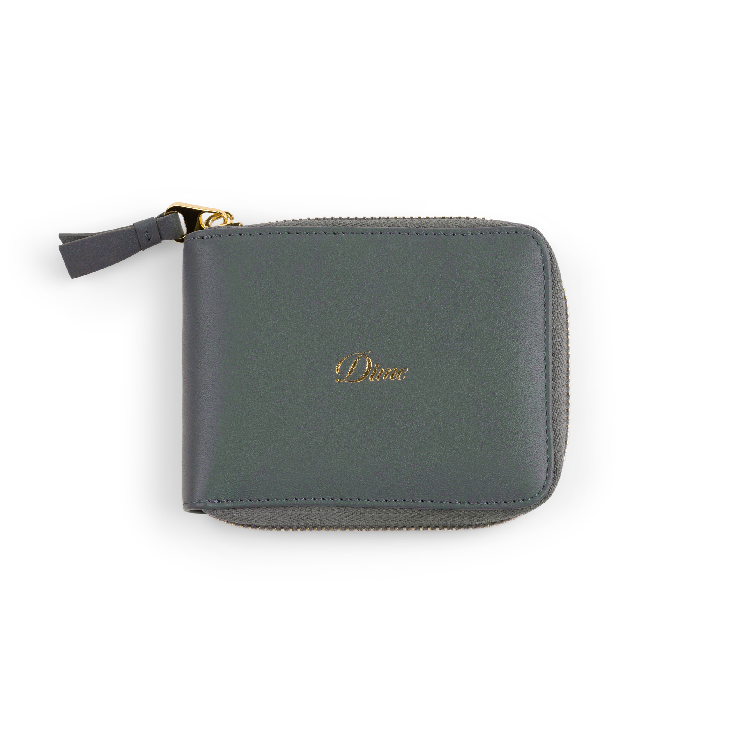 DIME｜Cursive Zip Wallet "Slate Green"