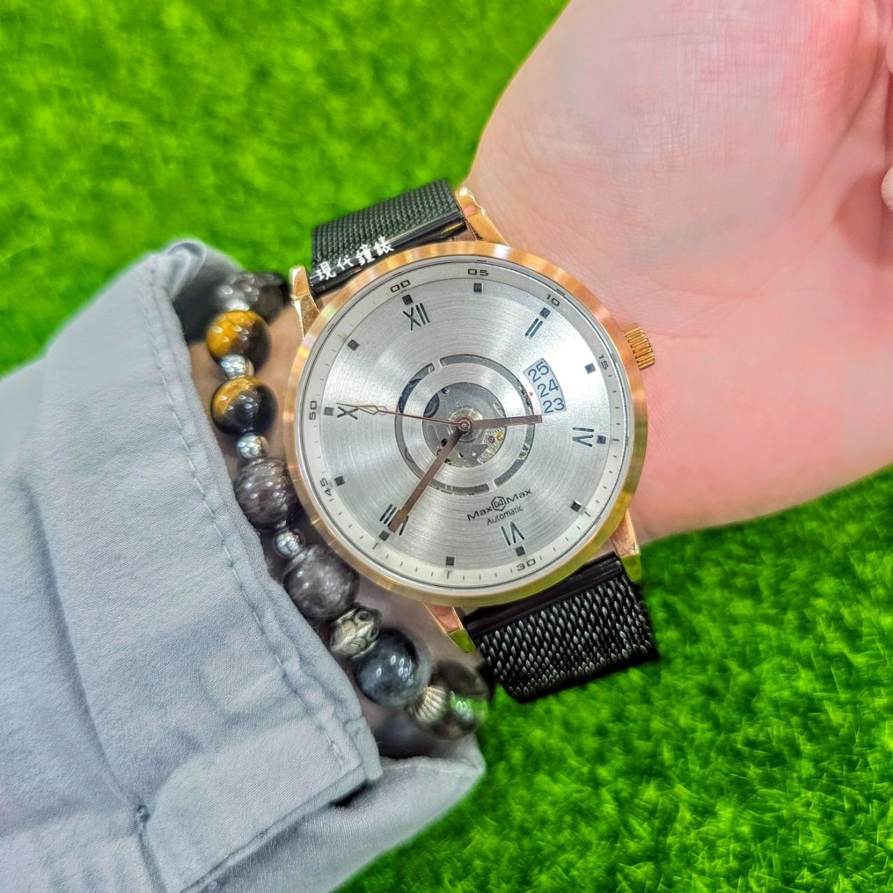 【Max Max】鏤空系列 銀面機械腕錶MAS7021-2 42mm 現代鐘錶