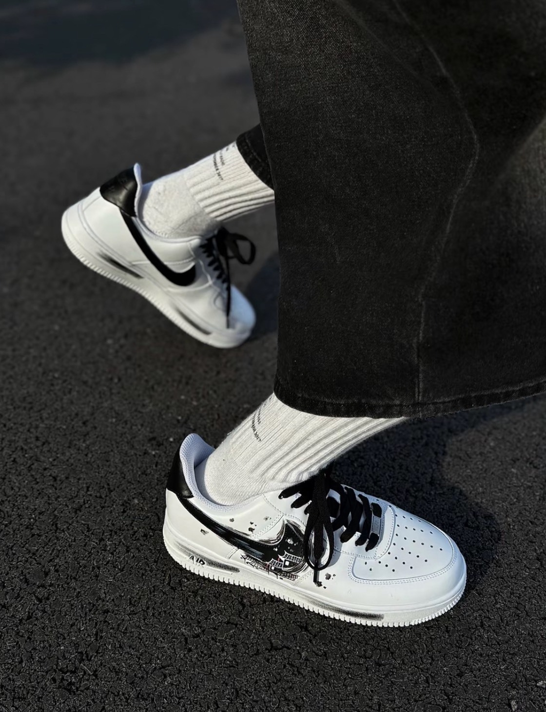 <全尺寸供應> AIR FORCE 1 煙雨江南 水墨畫 訂製鞋