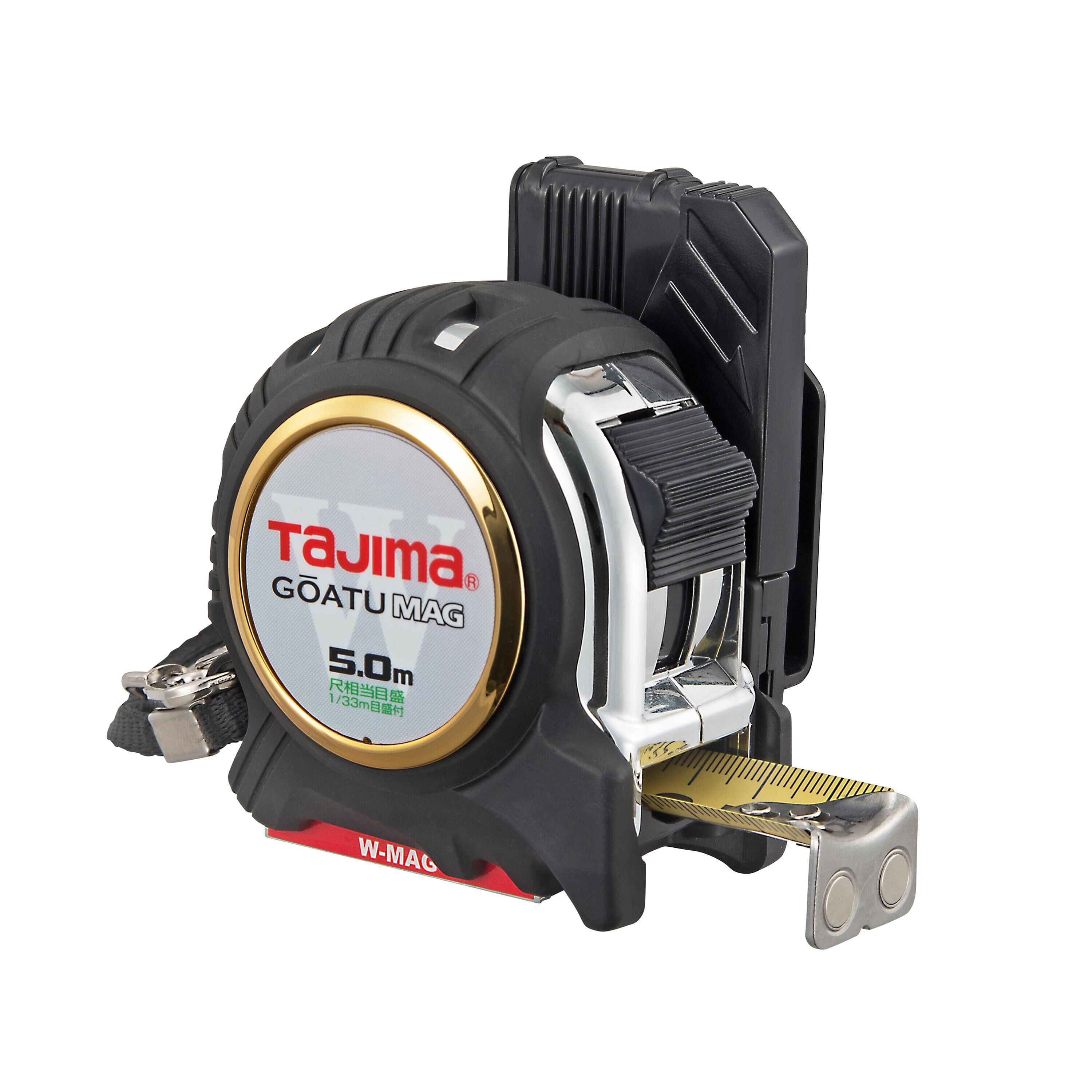 TAJIMA剛厚包膠 W磁鐵附安全扣台尺捲尺 5*25 GASFGLWM2550S