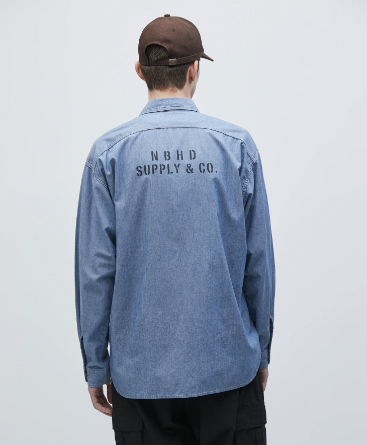 [現貨] NEIGHBORHOOD SS25 CHAMBRAY SHIRT LS | INDIGO