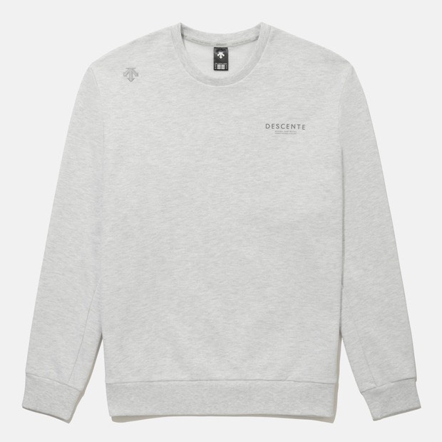 DESCENTE 迪桑特 經典 刺繡 小LOGO款 大學TEE - 灰色 (秋冬早鳥優惠預購)