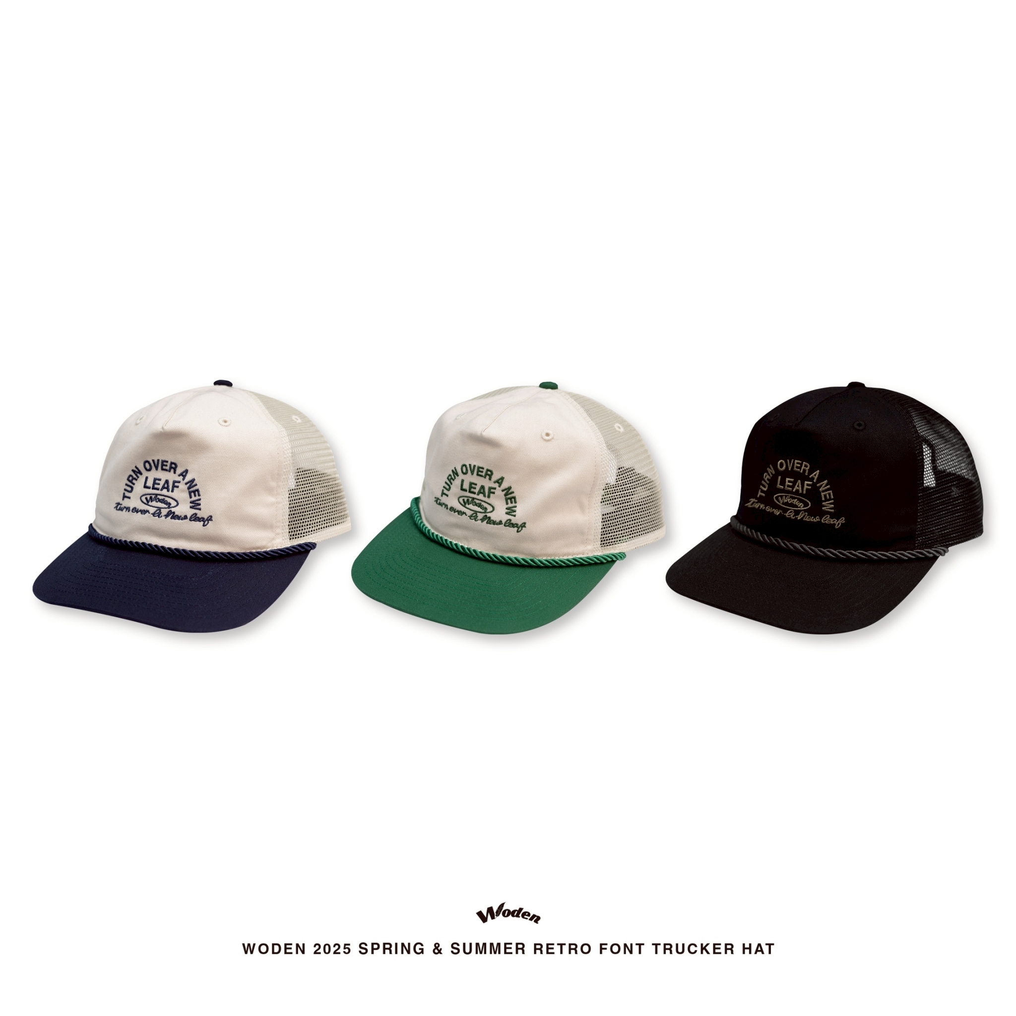 WODEN 2025 Spring & Summer 053 Retro Font Trucker Hat