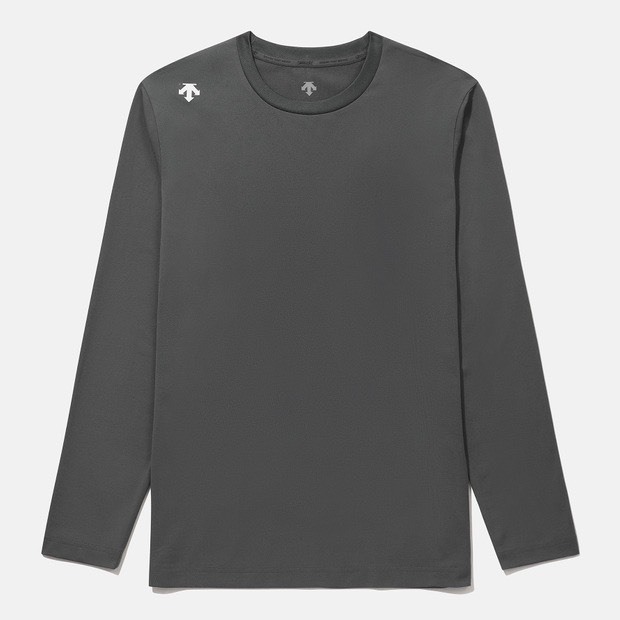 DESCENTE 迪桑特 經典 小LOGO款 長袖 - 鐵灰色 - (秋冬早鳥優惠預購)