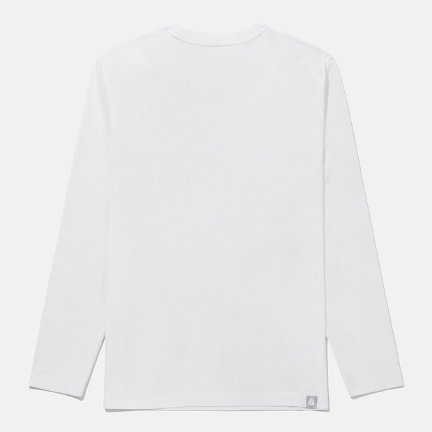 DESCENTE 迪桑特 經典 小LOGO款 長袖 - 經典白 - (秋冬早鳥優惠預購)