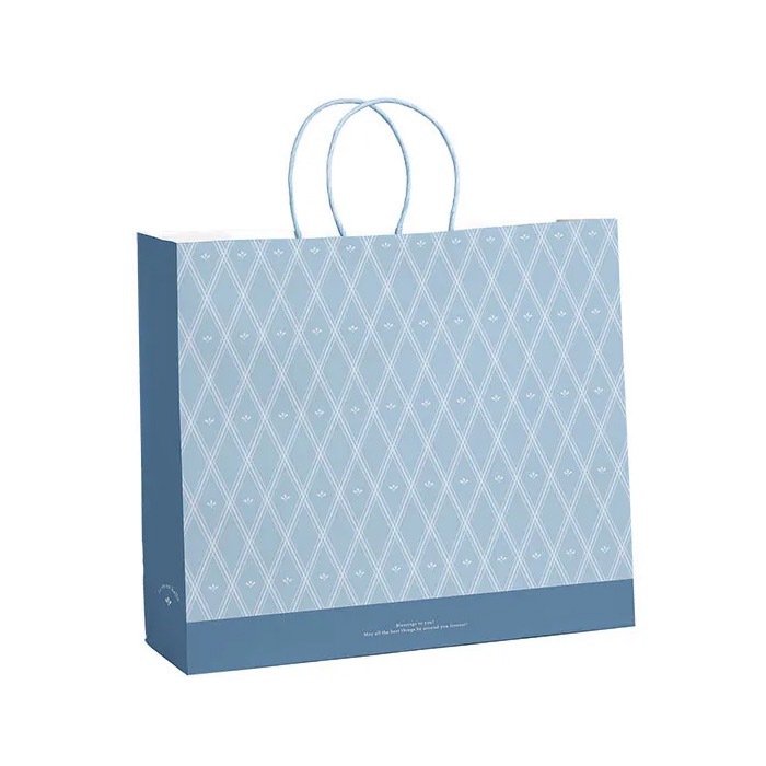手提紙袋 大3K 英格蘭-藍 20入/包 32*28*11cm【3-23103131】