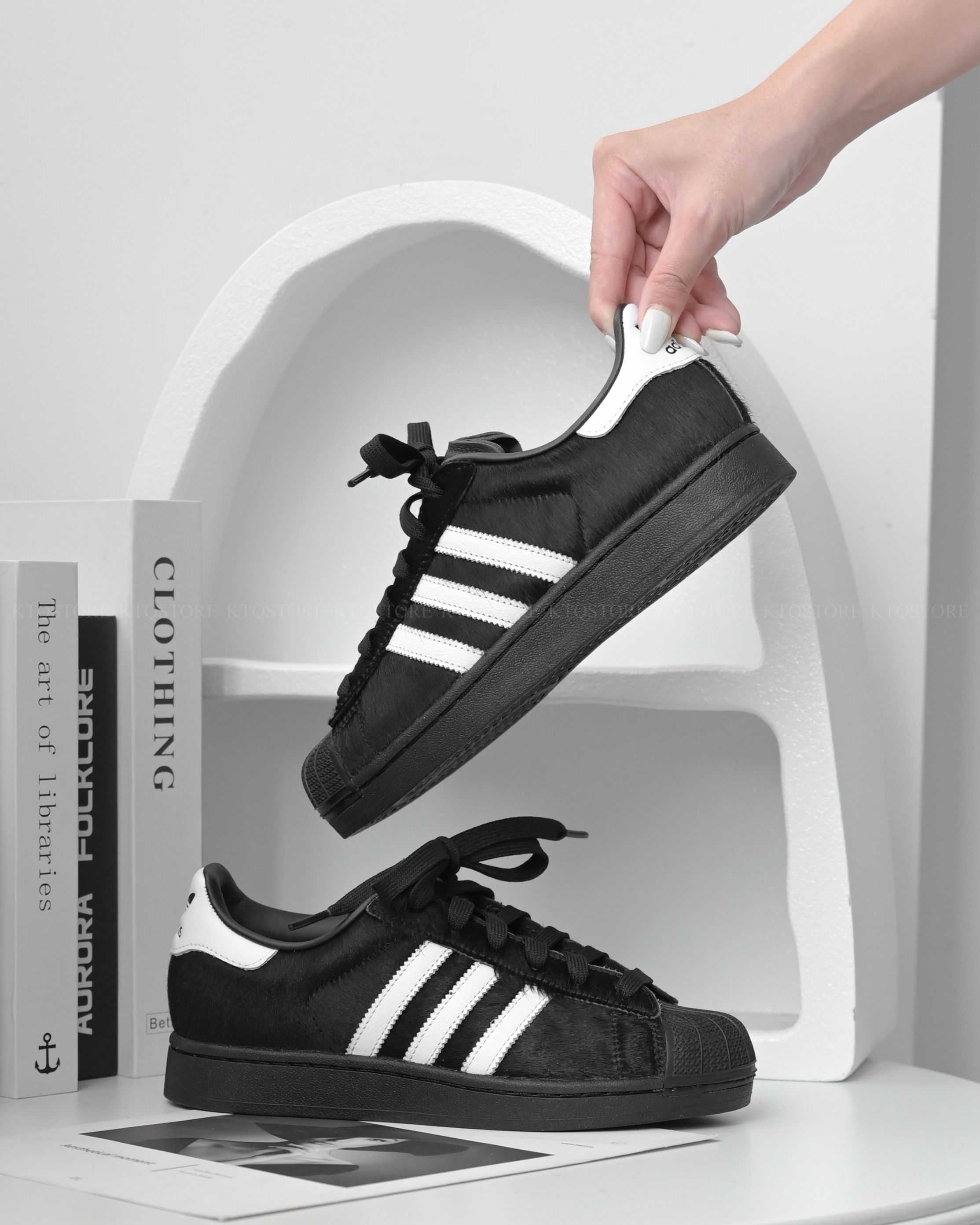 KTQ STORE ‧Adidas Superstar II "Black Ponyhair" 馬毛黑白 貝殼鞋 JH9475