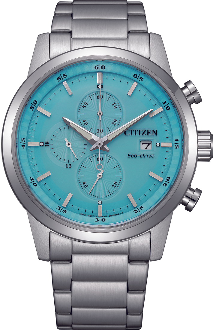 萬年鐘錶 - Citizen 星辰錶  紳士藍面光動能三眼計時男錶 CA0748-80L 錶徑43MM