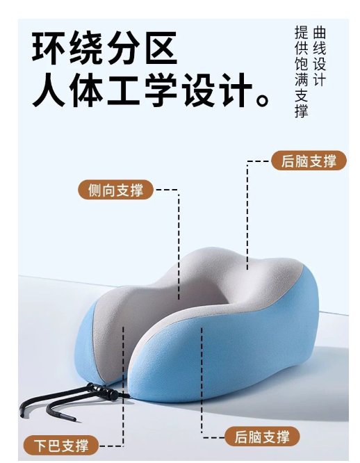 日常 双峰驼飞机枕 记忆棉芯