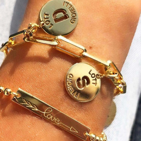 1LG0717-138 LOTT GIOIELLI Classic Schakelarmband Closed Forever M Gold #CLBR864-G40646 (A-EU-E)