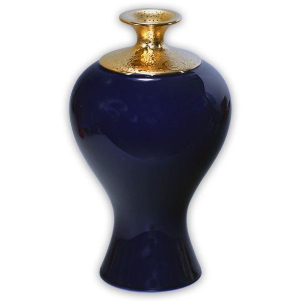 霽藍釉鎏金美人瓶｜典雅瓷器擺飾 送禮收藏首選