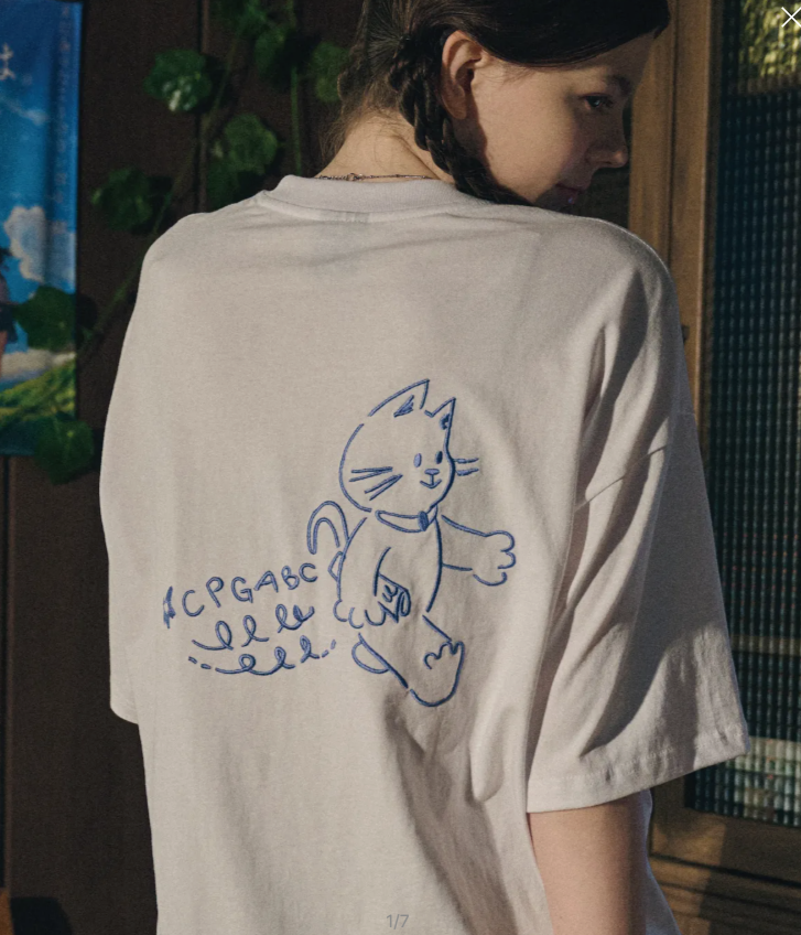 CPGN STUDIO / ABC CAT Embroidery Short T-shirt / White /  JUL25