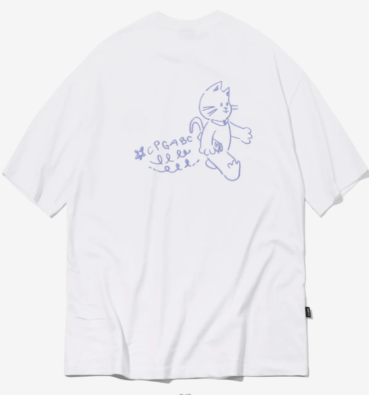 CPGN STUDIO / ABC CAT Embroidery Short T-shirt / White /  JUL25