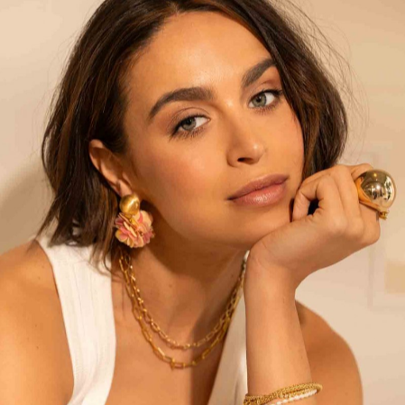 1LG0717-142 LOTT GIOIELLI Mix Pink Earrings Butterfly Sequin Globe M Gold #CESQ002-B83134 (A-EU-E)