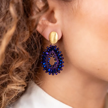 1LG0717-146 LOTT GIOIELLI Metallic Purple Earrings Robin Gold #CESI157-B30313 (A-EU-E)