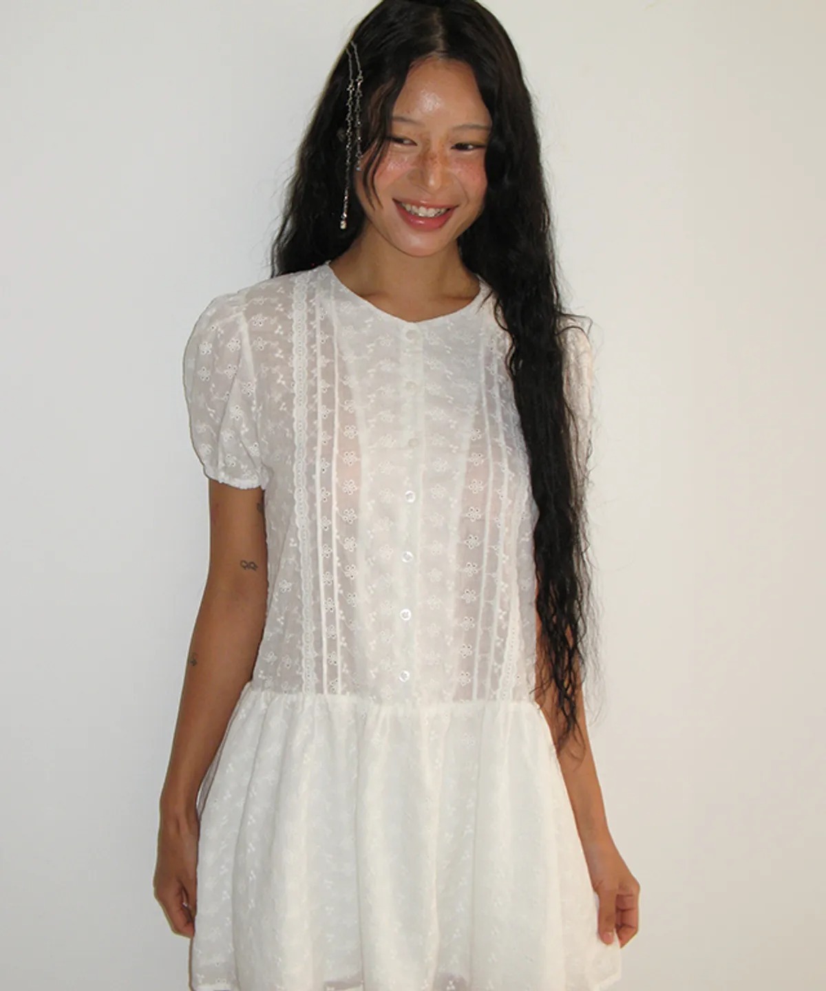RONRON LACE MINI FRENCH DRESS