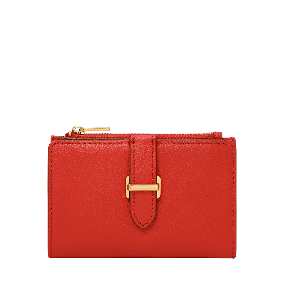 Emery 真皮金釦多功能短夾-艷紅色 SWL2896628