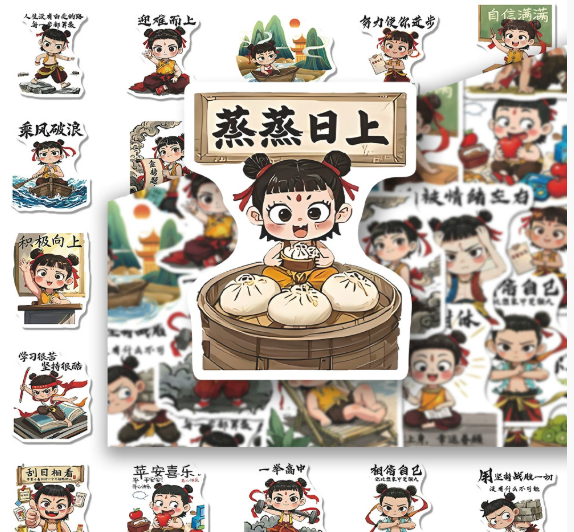 哪吒励志语录贴纸 53张