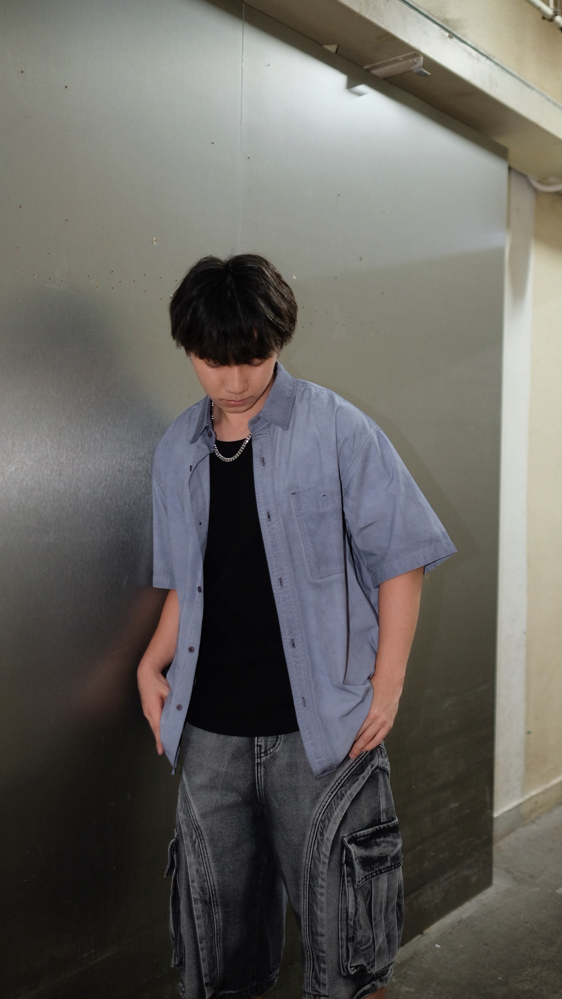 SS0059 U型邊Pocket洗水恤衫