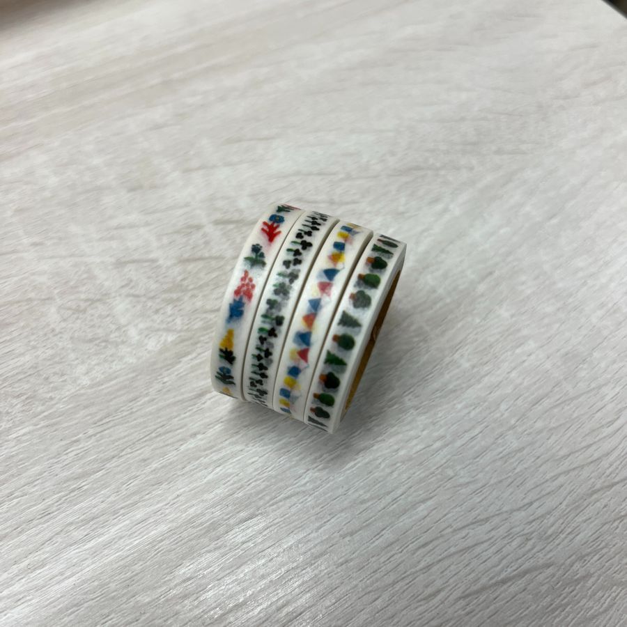 森の動物 4入 6mm和紙膠帶 Yuru Log特展限定｜日本Midori