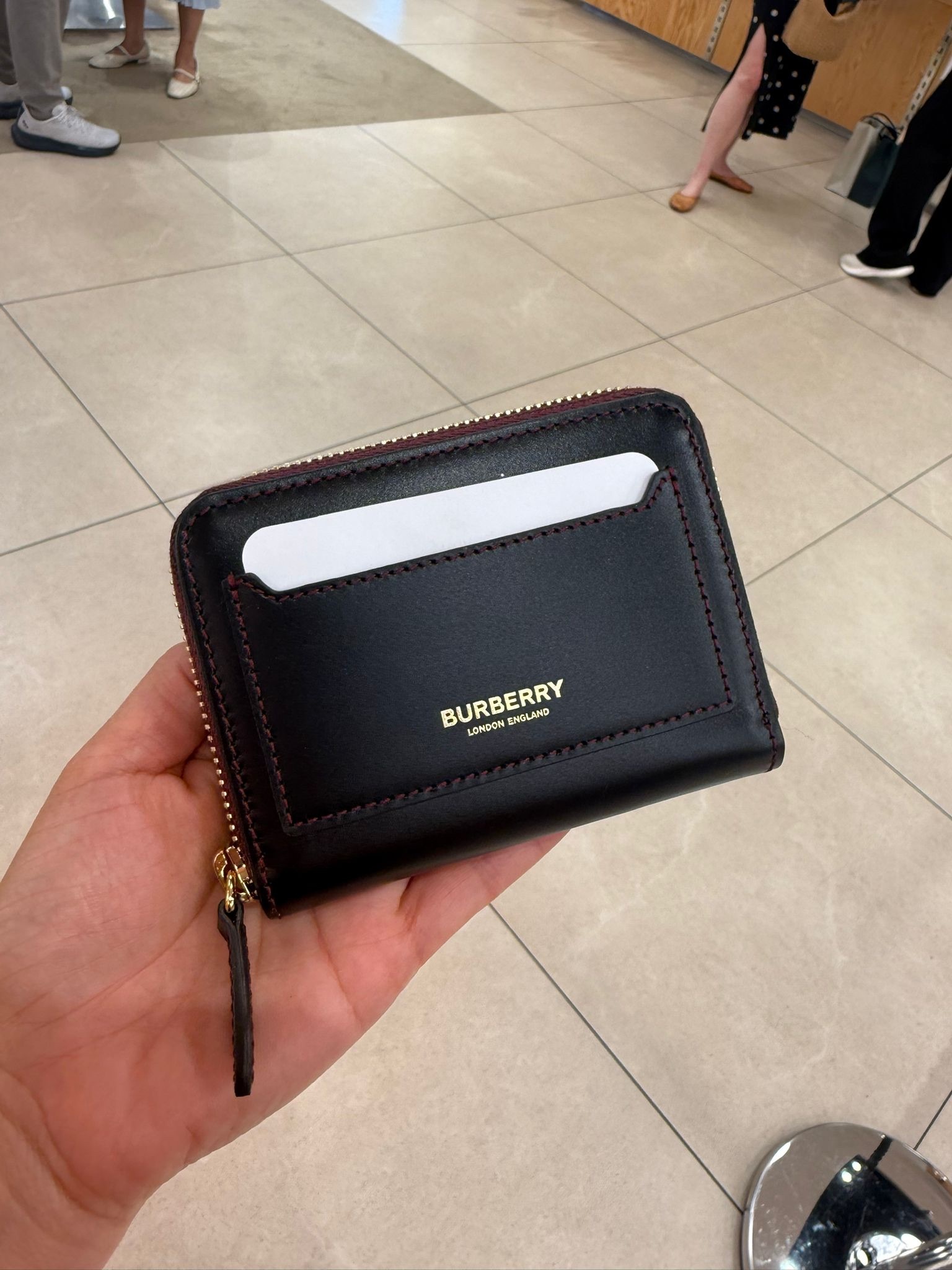 Burberry Zip Around Cardholder Wallet Black
