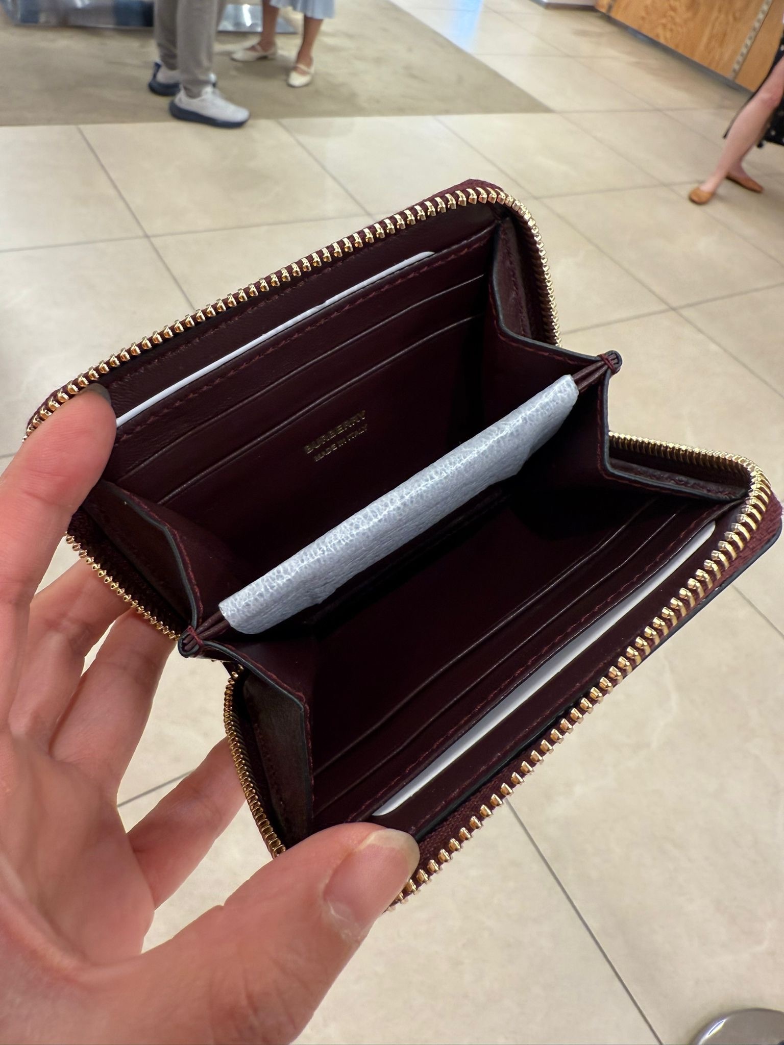 Burberry Zip Around Cardholder Wallet Black