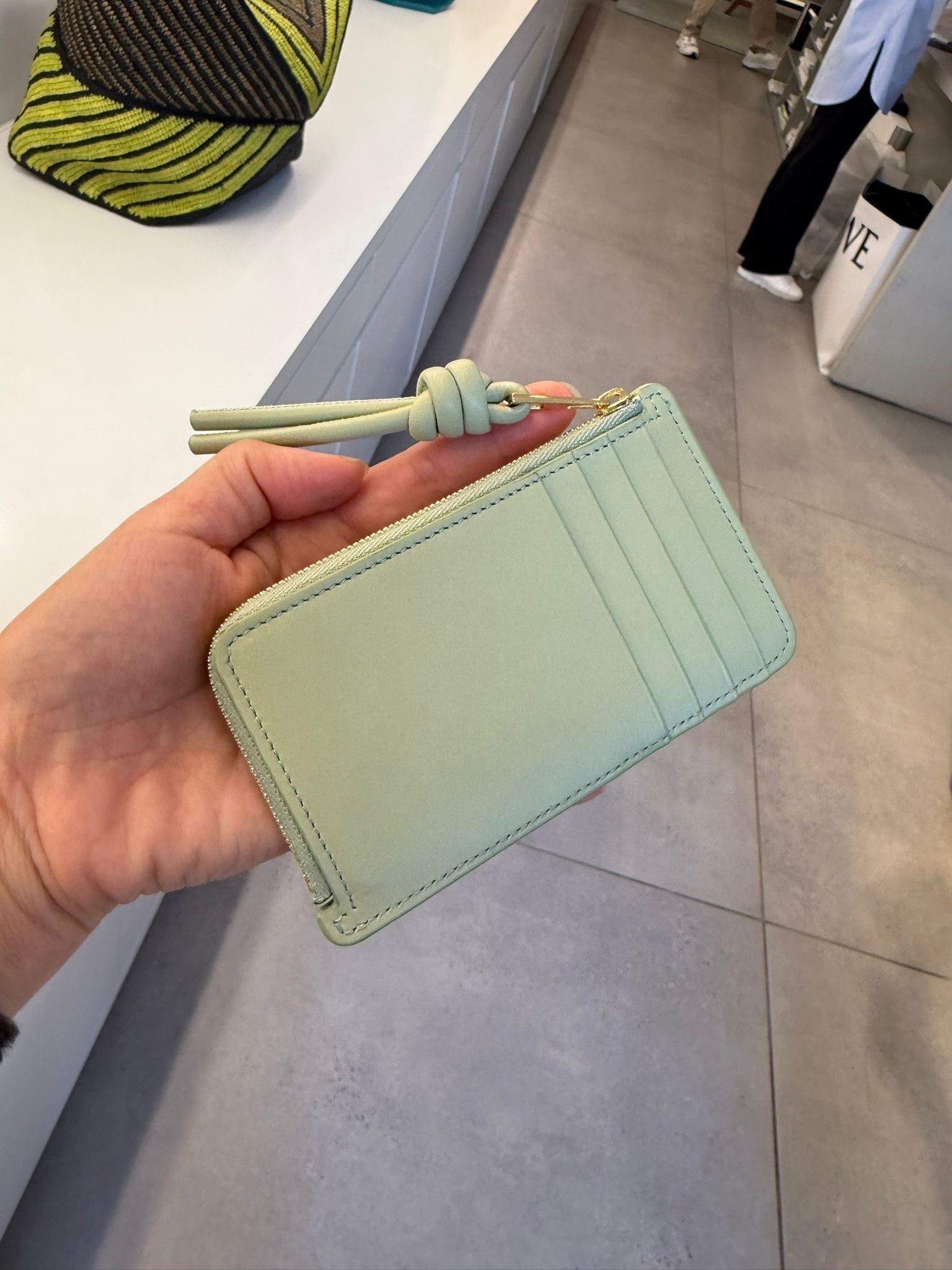 Loewe Knot Diamond Coin Cardholder Light pear green