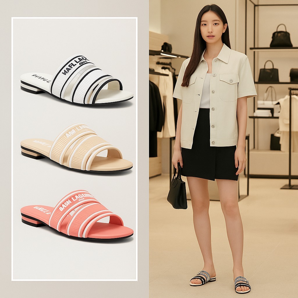 【預購】KARL LAGERFELD PARIS Caitlyn Slide G071804 女裝拖鞋