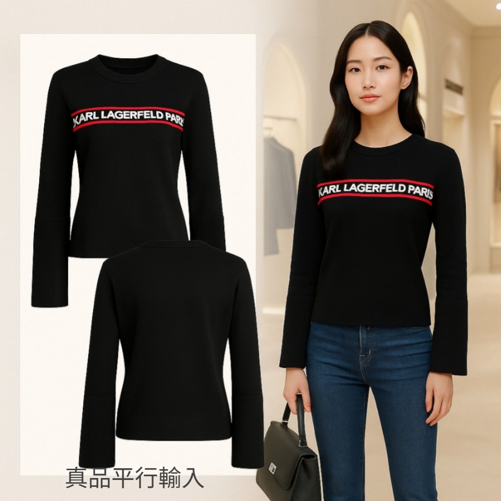 【現貨】Karl Lagerfeld Paris G071850 女裝長袖上衣(黑色)