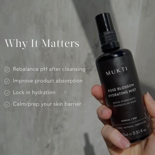 MUKTI Rose Blossom Hydrating Mist 有機玫瑰保濕噴霧 [100ml]